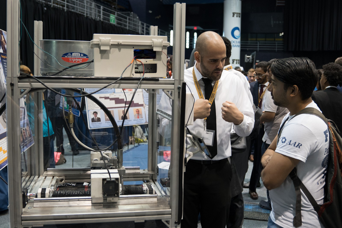 Mechanical and Material engineer students at FIU Arena
