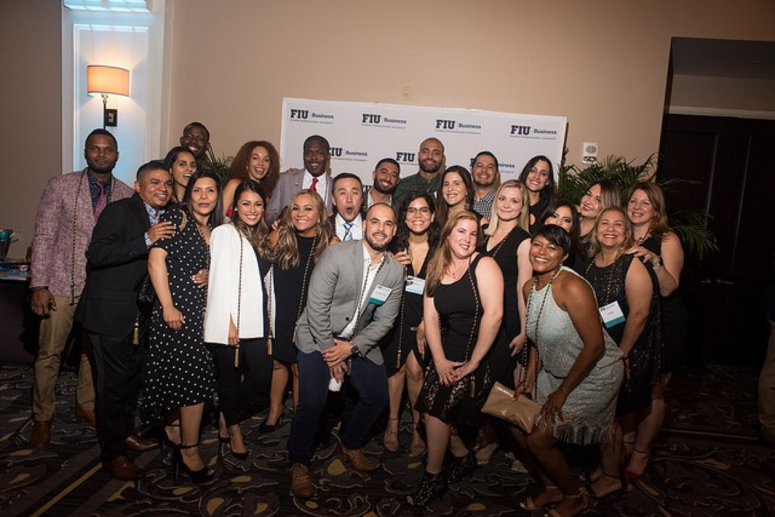 Group od MBA students at a College of Business Gathering