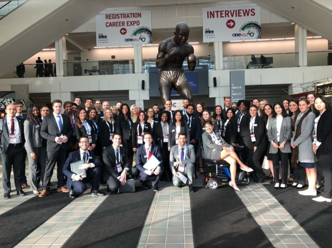 Group of MBA students at a conference