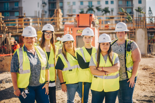 CEC students at a construction site